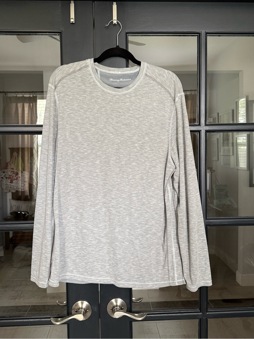 Tommy Bahama Light Heather Gray Long-Sleeve Crew